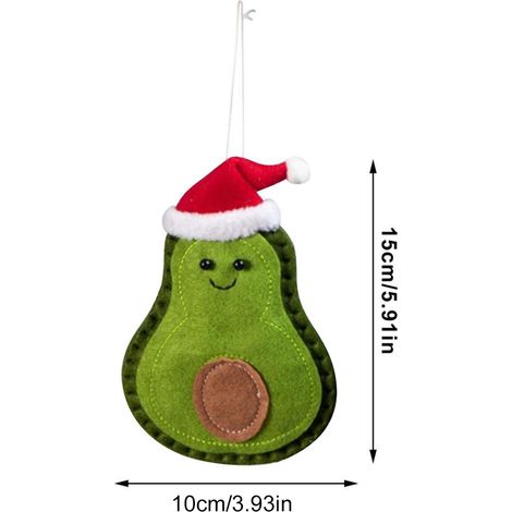 3er-Set Weihnachtsanhänger in Avocadogrün, Filzornamente, Weihnachtsbaumschmuck zum Aufhängen an Tür und Fenster (1/5)