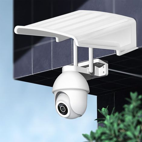 Housse de protection contre la pluie pour caméra de surveillance, protection anti-poussière, robuste et ne se détache pas facilement, 27 x 26 cm, blanche. (1/3)