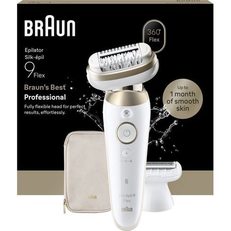 Épilateur électrique - BRAUN - SES9-030 3D - 2 modes - 50 min - Étanche - Blanc / Or