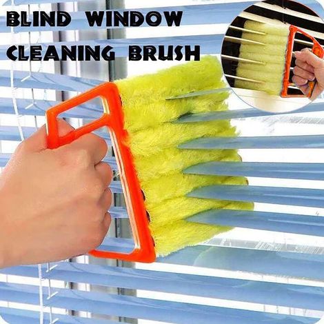 Nettoyant Pour Stores Mini - Brosse À Stores Portable Avec 7 Manchons En Microfibre Détachables - Pour Stores Fenêtres Climatisation Voitures Ventilateurs - 1 Pièce (1/5)