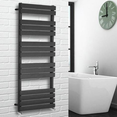Flat Panel Heated Towel Rail Bathroom Rad Radiator Anthracite 1600x450mm