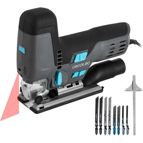 Cecotec Stichsäge MultiCut 8500 Vision, 800W, Pendelschnitt, Kabel de 2m, Aluminiumguss-Plattform und schlüsselloses Spannfutter, Laserführung und LED-Licht, inklusive 8 Sägen und Führungslineal