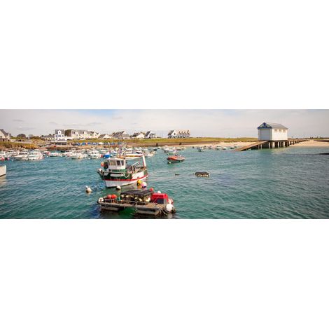 Tableau sur toile port pointe Trévignon 30x97 cm - Impression sur Toile Murale Décorative - Image imprimée en HD sur Toile - Toile sur Châssis en Bois FSC - Fabriqué en France (1/4)