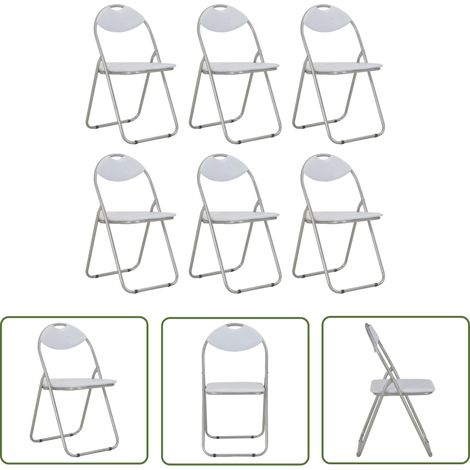 Furniture Limited - Chaises pliantes à manger lot de 6 blanc simi (1/5)