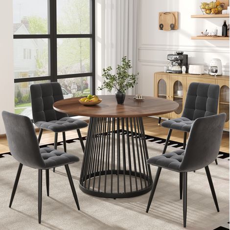 tavolo cucina 80 cm con 4 sedie effetto marmo OKMYHOME (1/5)