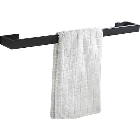 Single Towel Bar SUS 304 Stainless Steel Matte Black Finish Bathroom Wall Mounted Towel Rack, 60cm (1/4)