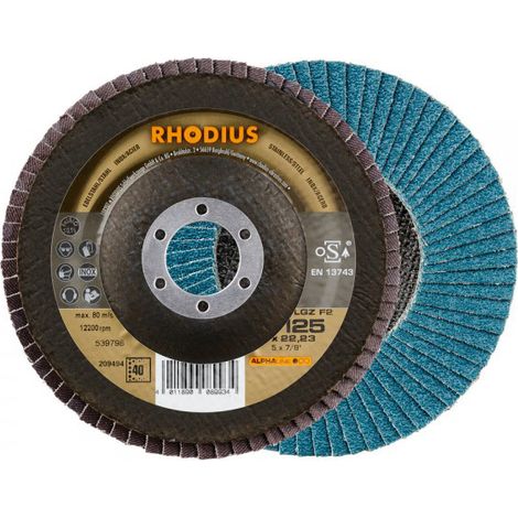 Dischi a lamelle RHODIUS Inox LGZ F2 - Ø 125x22,23 - GR.60 - 209495 (1/2)