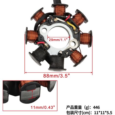 Le kit de volant d'inertie à bobine convient à l'allumage de stator GY6 50 80 100 80CC 139QMB 139QMA. (1/4)