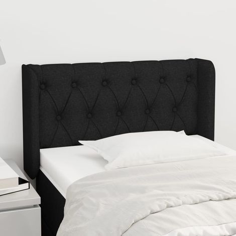 Tête de lit avec oreilles Design industriel - Pour Lit adulte - Noir 83x16x78/88 cm Tissu Chic-172822 (1/5)
