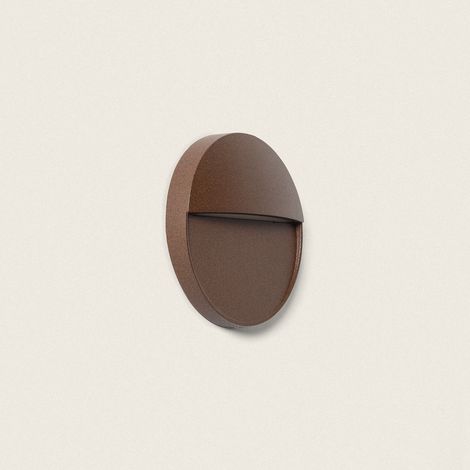 Baliza Exterior LED 3W Superficie Circular Jade 4000K Marrón Blanco Neutro (1/5)