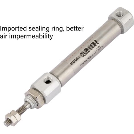 Vérin pneumatique double effet en acier inoxydable, diamètre 10 mm, course 30 mm, modèle CDJ2B10-30B (1/5)