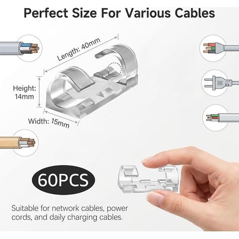 Adhesive Cable Clips Wire Management