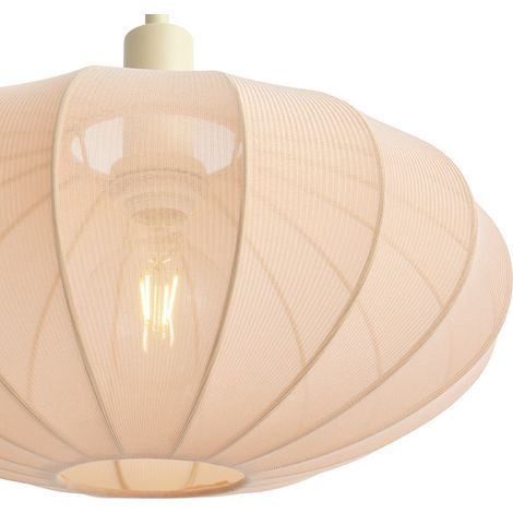 QAZQA Japandi Stehleuchte Beige mit Stoffschirm Creme - Bida