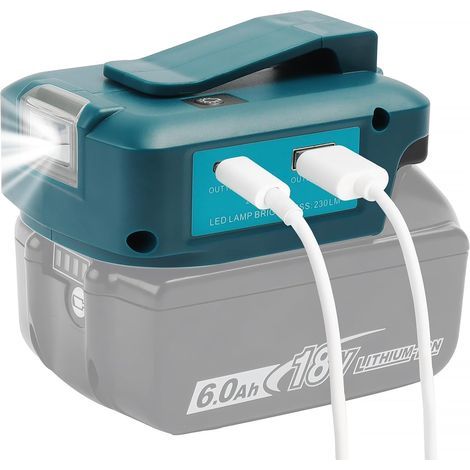 Convertisseur de lumière de travail pour adaptateur de batterie de source d'alimentation Adp05 pour batterie Makita 14,4v et 18v(Adaptateur Seulement) (1/4)