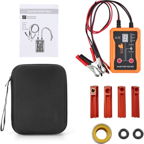 Kit D'outils Universels de Test et de Nettoyage des Injecteurs de Carburant, 8 Modes D'impulsion, Large compatibilité pour Presque Les Modèles de Véhicules, Protection Contre Les (Orange) (1/5)