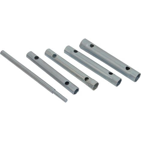 Dapetz ® 5Pcs Monobloc Tap Spanner Set with Tommy Bar, 8-13mm Metric Tap Spanner Set Tubular Box Spanner Wrench Plumber Back Nut Spanner (1/5)