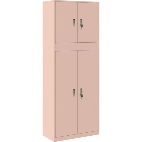 Maison Exclusive - Armadio 2 pz Rosa 80 x 40 x 210 cm Acciaio Bloccabile (1/5)