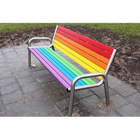 Banc ARC-EN-CIEL en acier galvanisé 200 cm - Fixation: à fixer dans le béton (1/5)