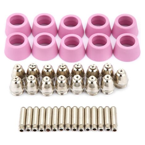 40pcs/set Coupeur de Plasma Becs d'Électrode de Coupe pour Embout Accessoire pour Chalumeau Flambeau AG60 SG55