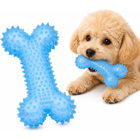 Os à mâcher pour chien – TPR durable – 12 cm – Bleu – Hygiène dentaire et jeu (1/5)