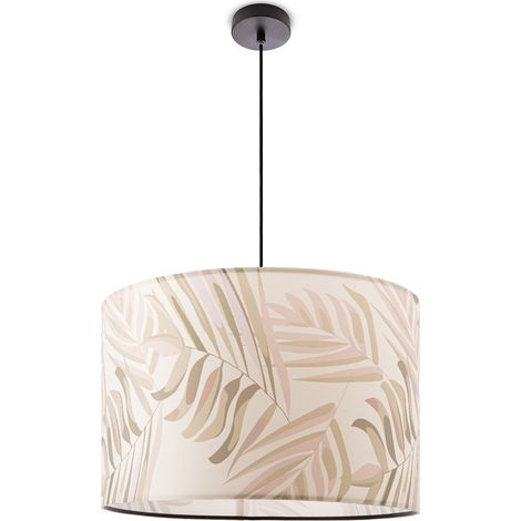 Paco Home Lámpara Techo Luminaria Suspensión Salón Dormitorio Moderna Jungla Palmeras E27 Verde (Ø38cm),  Lámpara colgante - Negro