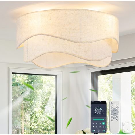 Ventilador de techo con luz 50 cm, 6 velocidades, mando y app DESVIAE (1/5)
