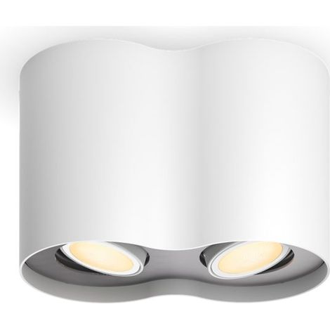 Philips Hue Pillar Spot en saillie à 2 points lumineux (Blanc) Lumière blanche chaude à froide - Comprend 1 Variateur de lumière - White Ambiance (1/5)