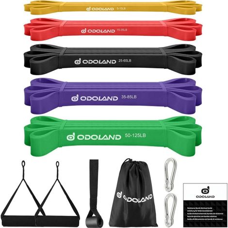 Fitnessbänder Set 5X Widerstandsbänder Klimmzugband Expander Türanker (1/5)