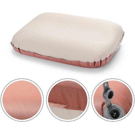 Oreiller gonflable en éponge pour l'extérieur, oreiller gonflable automatique, coussin de camping et de voyage, oreiller pliable portable à gonfler soi-même (1/5)
