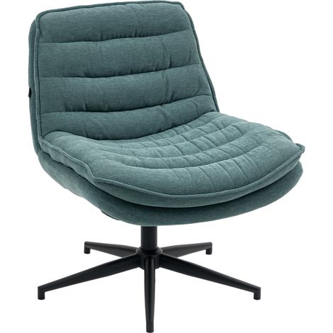Fauteuil pivotant large assise, spacieux siège rembourré pour bureau, vert foncé (1/5)