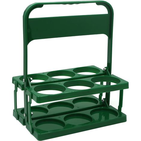 Porte Bouteille Pliable,Pliable Plastique Durable avec Poignée pour 6 Bouteilles,Vert,26x18x31cm,Caisse à Boissons Portable pour Bouteilles de Bière,d'eau et en (1/5)