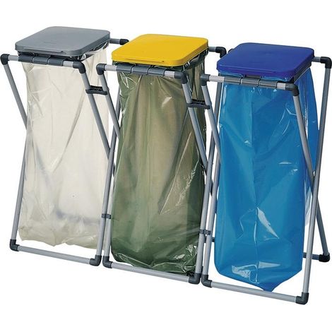 Poubelle H800xl400xP400 mm 60/70 l couvercle jaune