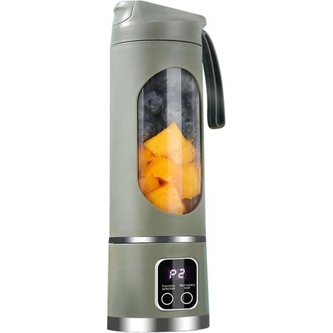 Blender portable, extracteur de jus électrique, mixeur à fruits, rechargeable par USB, mini blender pour smoothies, extracteur de jus personnel, 12 lames, 3 vitesses B (1/5)