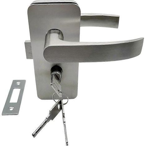 Serrure à double poignée pour portes vitrées sans cadreinstallation facileouverture à droite (1/5)