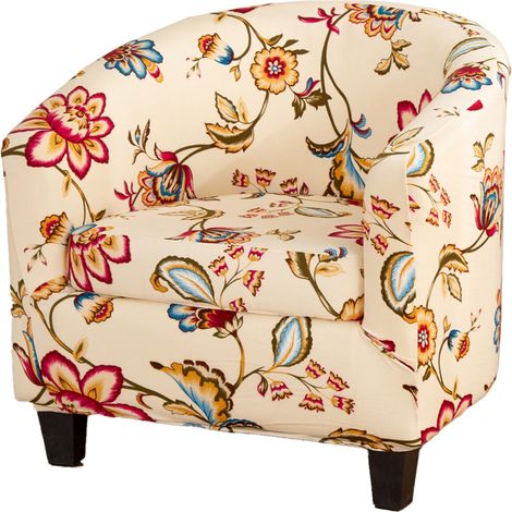 Housse de Canapé Ander Online Modèle Demi-cercle Fauteuil Club Protection Intégrale avec Coussin Motif Prospérité (1/4)