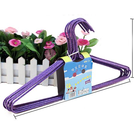 Set 10 Appendiabiti in Ferro Rivestito 42cm, Antiscivolo e Salvaspazio, Design Elegante per Armadio e Ufficio (1/2)