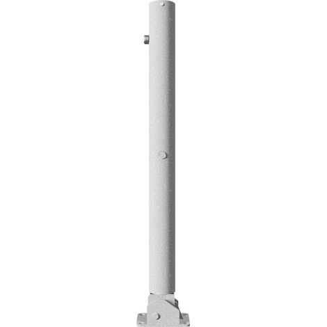 Schake Absperrpfosten umlegbar aus Stahlrohr verzinkt Ø76x2,5mm mit Dübelbefestigung, Profilzylinderschloss und Stahlkappe 900mm Überflur (1/2)