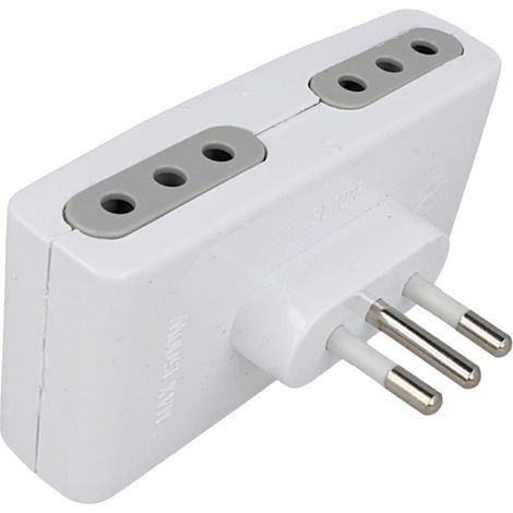 V-TAC Adattatore Multipresa con 4 Prese 10A 2P+T e Spina 10A 2P+T Colore Bianco (1/3)