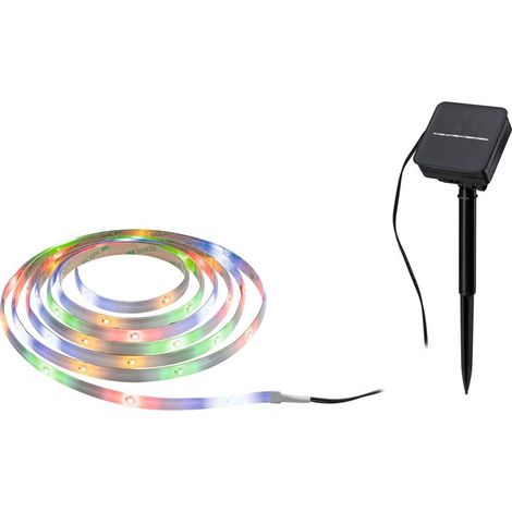 Paulmann LED-Stripe Solar 3 m Dämmerungssensor Akku schwarz kürzbar RGB LED-Stripe (1/5)