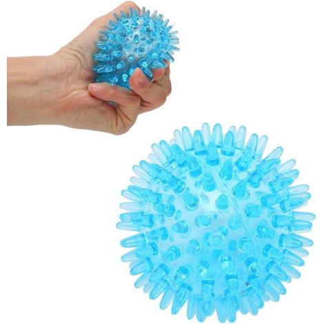 Inoltre - Palline da massaggio per alleviare lo stress e favorire il recupero muscolare (blu, 7 cm) con struttura cava e morbida per la riflessologia plantare. (1/5)