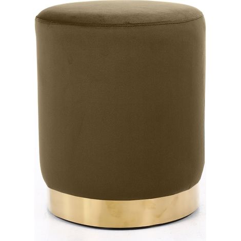 Pouf de Salon Base Metal Dore Velours (1/5)