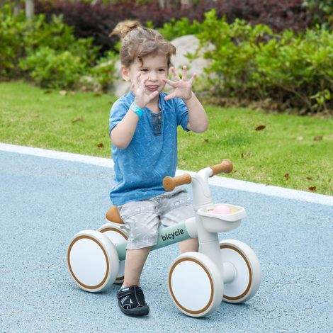 Vélo d’équilibre - jusqu’à 20 kg - vert/blanc - selle réglable - roues whisper - de 1 à 3 ans - Pratique