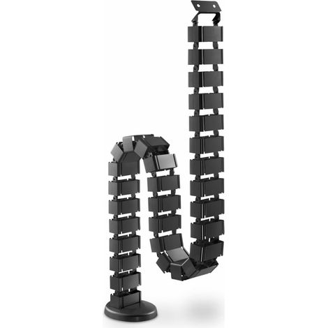 Conduit de gestion de câbles de bureau avec support de montage, longueur 80 cm, base en métal lestée, noir (1/5)