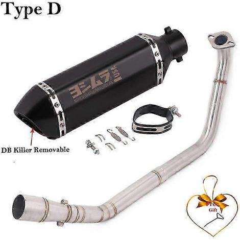 Système d'échappement complet pour moto, silencieux de tube intermédiaire avant pour Yamaha YZF R125 R15 V3 R15 MT125 2008 - 2019 (Type D) (1/5)