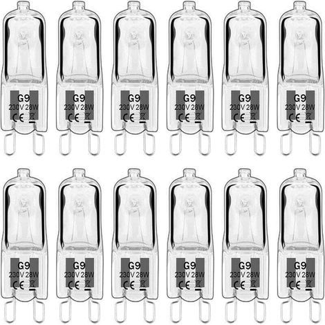 Ampoule LED G9,Ampoule Halogene G9 28W 230V, 350LM 2700K Blanc Chaud Dimmable, G9 Ampoules Capsule, pour Lustres, Lampes de Paysage, Appliques Murales, éclairage d'armoire, Lot de 10 (1/5)