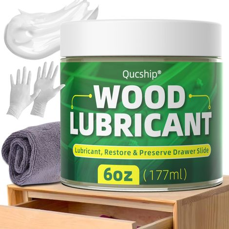 Cire lubrifiante pour bois – Lubrifiant pour charnière de tiroir coulissant, pâte de cire pour bois, desserrer la glissière de tiroir, protéger les surfaces en bois – 170,1 g (1/5)