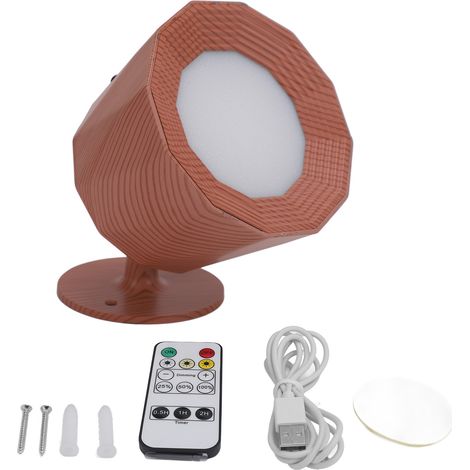Applique murale rechargeable USB, luminosité réglable, télécommande, veilleuse magnétique, 3 températures de couleur, finition bois. (1/5)