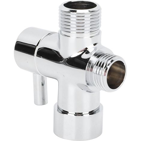 Mitigeur de douche en cuivre, norme US 7/8, fixation murale, contrôle eau chaude/froide, valve de dérivation pour bras de douche, lavabo et WC, argenté (1/5)