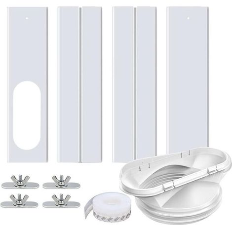 Lot de 4 Kit Calfeutrage Climatiseur Mobile, Joint Porte Fenetre Climatiseur Mobile, avec Interface Plate de 13 cm et Autocollant Coupe-vent, Joint de Fenêtre 400 CM pour Climatisation Mobile (1/5)