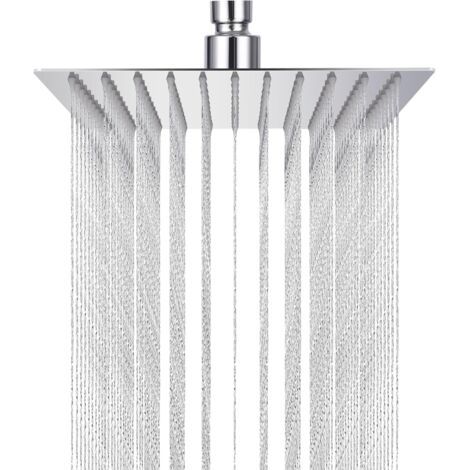 LaBlanc – Quadratischer Duschkopf (25 cm), Regenduschkopf, quadratischer Duschkopf aus Edelstahl 304, um 360° drehbarer Deckenduschkopf, einfach zu installieren und zu reinigen, 25 cm (1/5)